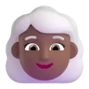 Woman: white hair: medium-dark skin tone 3D animated emoji