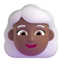 Woman: white hair: medium-dark skin tone animated emoji