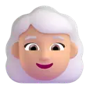 Woman: white hair: medium-light skin tone 3D animated emoji