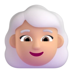 Woman: white hair: medium-light skin tone animated emoji