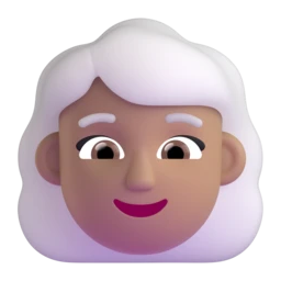 Woman: white hair: medium skin tone animated emoji