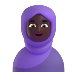 Woman with headscarf: dark skin tone animated emoji