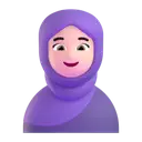 Woman with headscarf: light skin tone 3D animated emoji