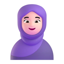 Woman with headscarf: light skin tone animated emoji