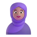 Woman with headscarf: medium skin tone 3D animated emoji