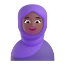 Woman with headscarf: medium-dark skin tone 3D animated emoji