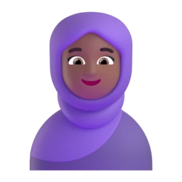 Woman with headscarf: medium-dark skin tone animated emoji