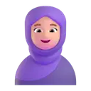 Woman with headscarf: medium-light skin tone 3D animated emoji
