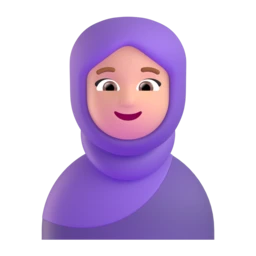 Woman with headscarf: medium-light skin tone animated emoji