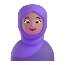 Woman with headscarf: medium skin tone animated emoji