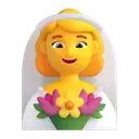 Woman with veil 3D animated emoji