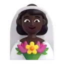 Woman with veil: dark skin tone 3D animated emoji