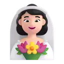 Woman with veil: light skin tone 3D animated emoji