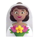 Woman with veil: medium skin tone 3D animated emoji