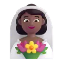 Woman with veil: medium-dark skin tone 3D animated emoji