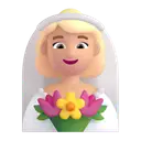 Woman with veil: medium-light skin tone 3D animated emoji