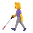 Woman with white cane 3D animated emoji