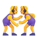 Women wrestling 3D animated emoji