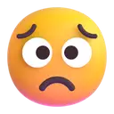 Worried face 3D animated emoji