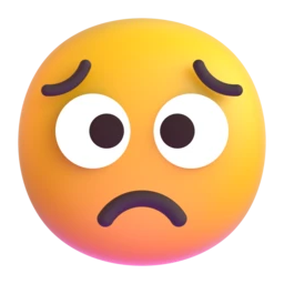 Worried face animated emoji