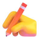 Writing hand 3D animated emoji