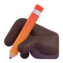 Writing hand: dark skin tone 3D animated emoji