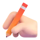 Writing hand: light skin tone 3D animated emoji