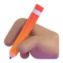 Writing hand: medium skin tone 3D animated emoji
