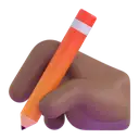 Writing hand: medium-dark skin tone 3D animated emoji