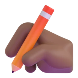 Writing hand: medium-dark skin tone animated emoji