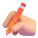 Writing hand: medium-light skin tone 3D animated emoji