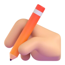 Writing hand: medium-light skin tone animated emoji