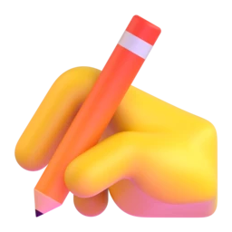 Writing hand animated emoji