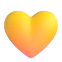 Yellow heart 3D animated emoji