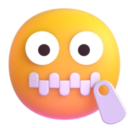 Zipper-mouth face animated emoji